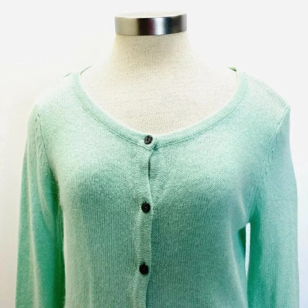 NWT H&M BASIC Women Long Sleeve Open Front Green Casual Cardigan Sweater Small - Picture 2 of 12